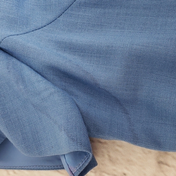 Vintage 60s-70s Maxi Dress Formal Bridesmaid Cotton S Short Sleeve Blue … - Picture 11 of 16